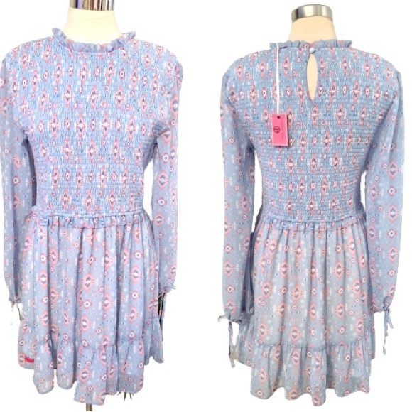 Size XL Simply Southern Smocked Dress Pastel Blue Modest Feminine Ruffle Hem NWT - Picture 13 of 13